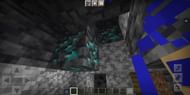 Exposed diamond ores (Image via Minecraft)